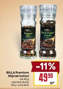 Billa Billa premium mlýnek koření nabídka