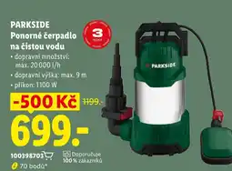 Lidl Parkside ponorné čerpadlo na čistou vodu nabídka