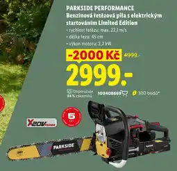 Lidl Parkside benzínová řetězová pila s elektrickým startováním limited edition nabídka
