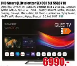 EVA Sencor UHD Smart QLED televizor SLE 55Q871B nabídka