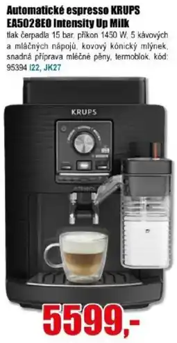 EVA Krups automatické espresso Intensity Up Milk EA5028EO nabídka