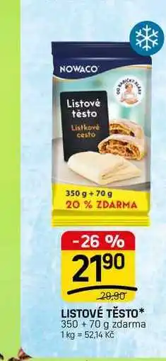 Flop LISTOVÉ TĚSTO* 350 +70 g zdarma nabídka