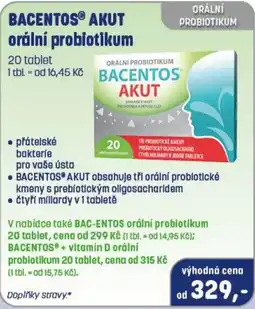 PharmaPoint Bacentos akut orální probiotikum nabídka