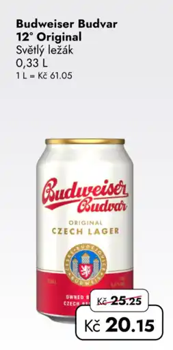 TRAVEL FREE Budweiser Budvar 12° Original Světlý ležák nabídka