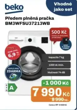 Expert Beko předem plněná pračka BM3WFSU37213WB nabídka