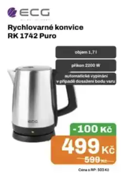 Expert ECG rychlovarné konvice RK 1742 Puro nabídka