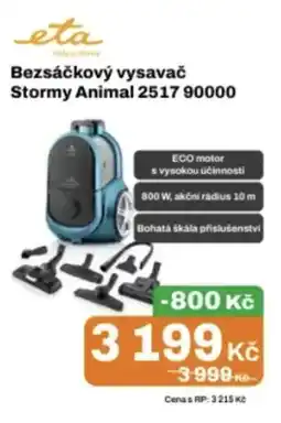 Expert eta bezsáčkový vysavač stormy animal 2517 90000 nabídka