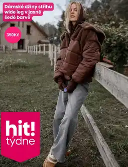 Pepco hit! týdne dámské džíny střihu wide leg v jasně šedé barvě nabídka