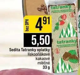 Jip Sedita Tatranky oplatky liskooříškové kakaové mléčné nabídka