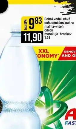 Jip Dobrá voda Lehká ochucená bez cukru malina+višeň citron marakuja+broskev 1,5l nabídka