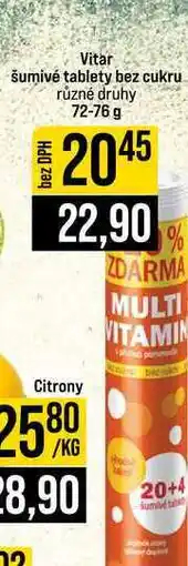 Jip Vitar šumivé tablety bez cukru různé druhy nabídka