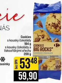 Jip Cookies s kousky čokolády 184 g s kousky čokolády a lískooříškými ořechy 200 g nabídka