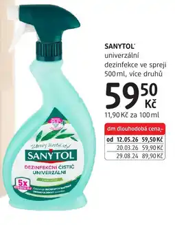 dm drogerie Sanytol univerzalni dezinfekce ve spreji nabídka