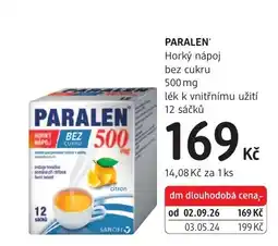dm drogerie Paralen horký nápoj bez cukru nabídka