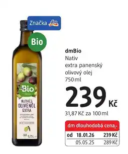dm drogerie dmBio nativ extra panensky olivovy olej nabídka