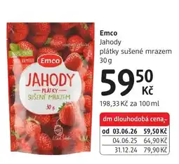 dm drogerie Emco jahody plátky sušené mrazem nabídka