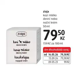 dm drogerie ziaja kozí mléko denní krém nabídka