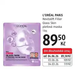 dm drogerie L'Oréal Paris revitalift filler glass skin pleťová maska nabídka