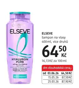 dm drogerie Elseve šampon na vlasy nabídka