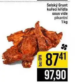 Jip Selský Grunt kuřecí křídla sous vide pikantni nabídka