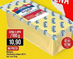 Jip Madeta Jihočeský eidam 30% bal. cca 3 kg 100g nabídka