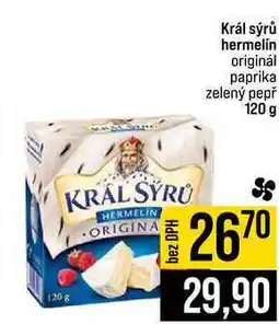 Jip Král sýrů hermelín originál paprika zelený pepř nabídka