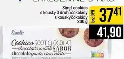 Jip Simpl cookies s kousky 3 druhů čokolády s kousky čokolády nabídka