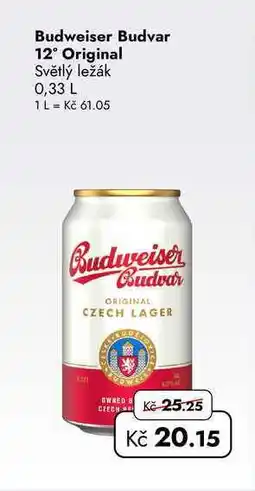 TRAVEL FREE Budweiser Budvar 12° Original Světlý ležák nabídka