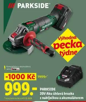 PARKSIDE 20V Aku úhlová bruska s nabíječkou a akumulátorem