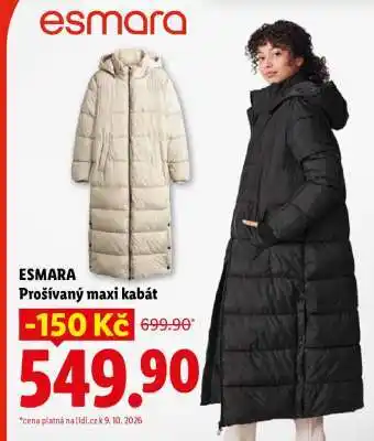 ESMARA Prošívaný Maxi Kabát