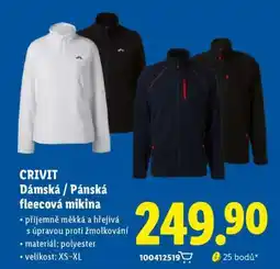 Lidl CRIVIT Dámská / Pánská fleecová mikina nabídka