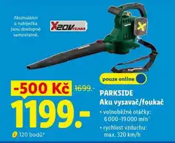 Lidl PARKSIDE Aku vysavač/foukač nabídka