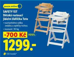 Lidl SAFETY 1ST Dětská rostoucí jídelní židlička Toto nabídka