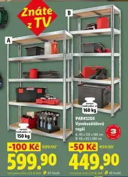 Lidl PARKSIDE Vysokozátěžový regál A nabídka