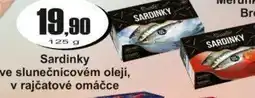 Adam Sardinky ve slunečnicovém oleji, v rajčatové omáčce nabídka