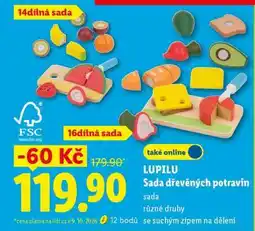 Lidl lupilu Sada dřevěných potravin nabídka