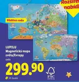 Lidl LUPILU Magnetická mapa světa/Evropy nabídka