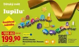 Lidl LUPILU Dřevěná železnice Narozeninový vlak / Karavana nabídka