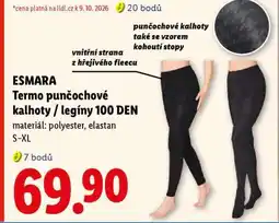 Lidl ESMARA Termo Punčochové Kalhoty/Legíny 100 DEN nabídka