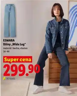 Lidl ESMARA Džíny 'Wide Leg' nabídka