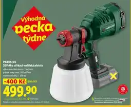 Lidl PARKSIDE 20V Aku stříkací malířská pistole nabídka