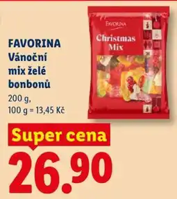 Lidl FAVORINA VÁNOČNÍ MIX ŽELÉ BONBONŮ nabídka