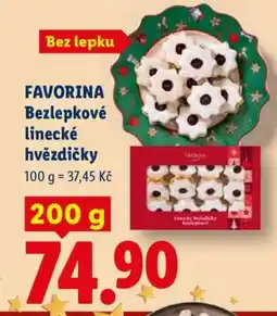 Lidl FAVORINA Bezlepkové linecké hvězdičky nabídka