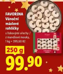 Lidl FAVORINA Vánoční máslové rohlíčky nabídka