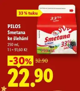 Lidl PILOS SMETANA KE ŠLEHÁNÍ nabídka