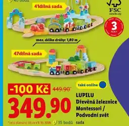 Lidl LUPILU Dřevěná železnice Montessori / Podvodní svět nabídka