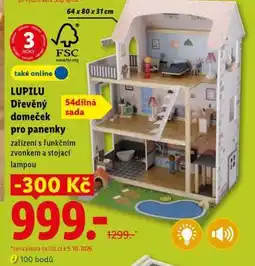 Lidl LUPILU Dřevěný domeček pro panenky nabídka
