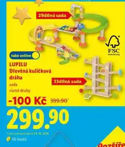 Lidl LUPILU Dřevěná kuličková dráha nabídka