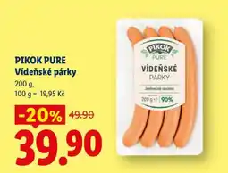 Lidl Pikok Pure Vídeňské Párky nabídka