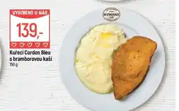 Globus Restaurace Kuřecí Cordon Bleu s bramborovou kaší nabídka